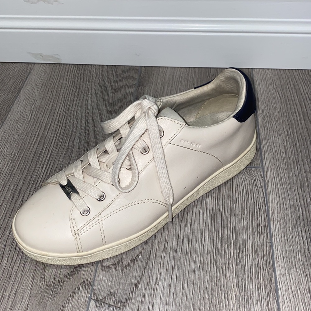 Coach Cream Lace-Up Sneakers - Picture 3 of 8